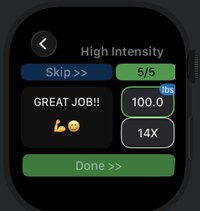 GymTrax workout complete screen